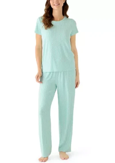 Women's Short Sleeve Shirt and Pants Pajama Set