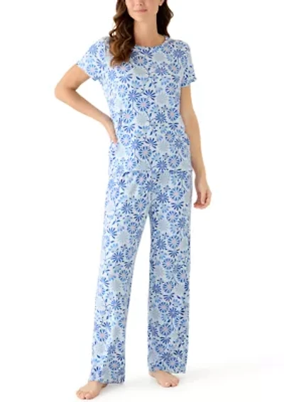 Women's Short Sleeve Shirt and Pants Pajama Set