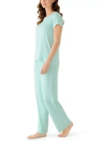 Women's Short Sleeve Shirt and Pants Pajama Set