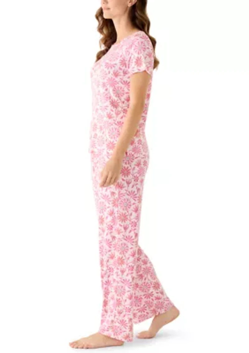 Women's Short Sleeve Shirt and Pants Pajama Set