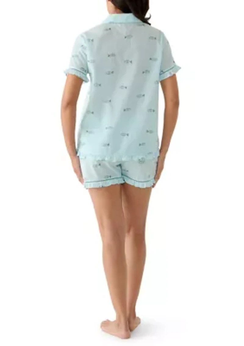 Women's Woven Notch Sleep Set