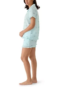 Women's Woven Notch Sleep Set