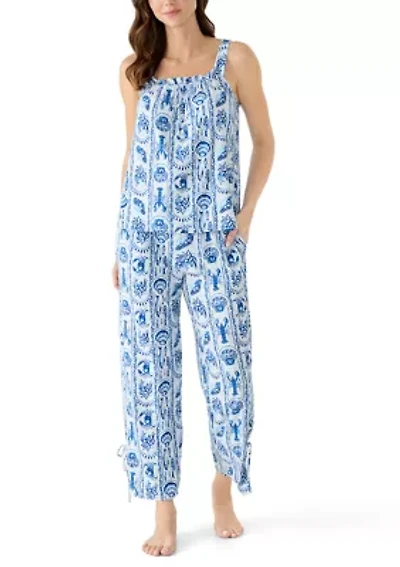 Sleeveless Bow Yummy Pajama Set