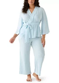 Plus Kimono Pant Set