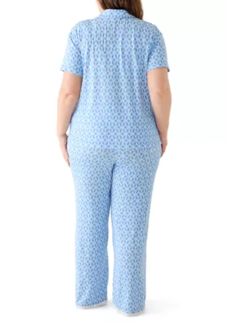 Plus Shirt and Pants Pajama Set