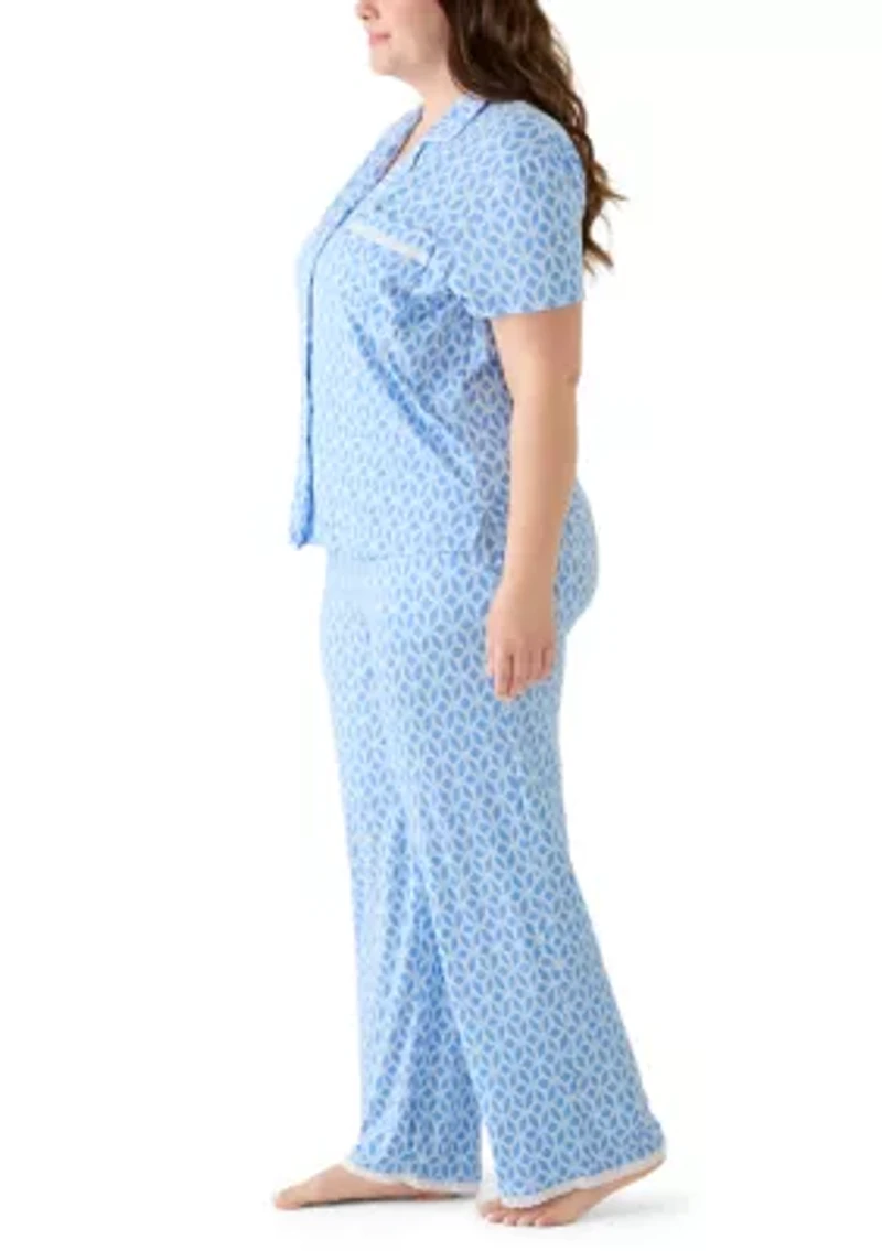 Plus Shirt and Pants Pajama Set