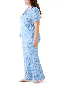 Plus Shirt and Pants Pajama Set
