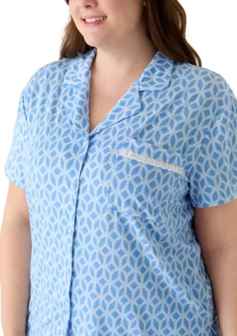 Plus Shirt and Pants Pajama Set