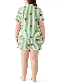 Plus Shirt and Shorts Pajama Set