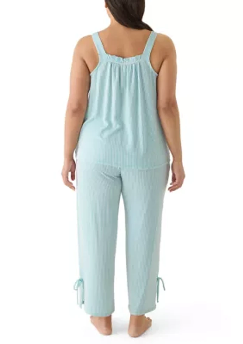 Plus Sleeveless Top and Pants Pajama Set