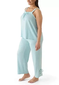 Plus Sleeveless Top and Pants Pajama Set