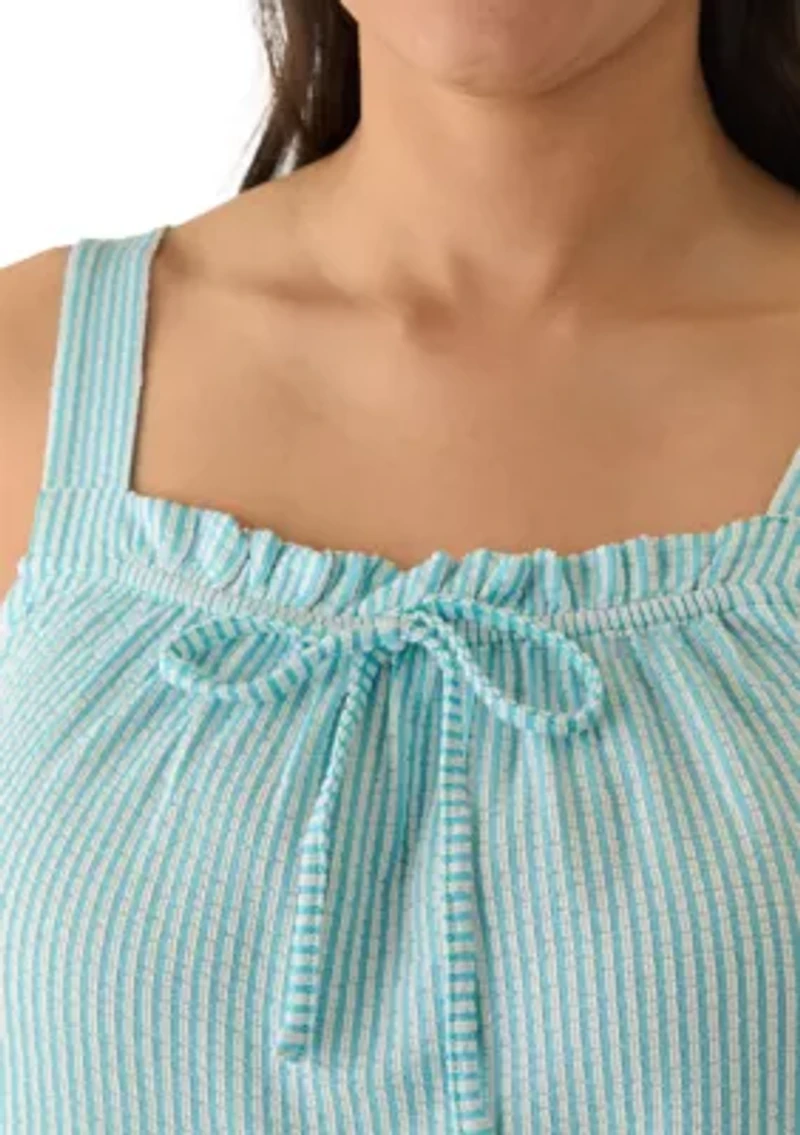 Plus Sleeveless Top and Pants Pajama Set