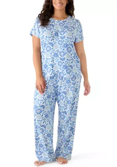 Plus Short Sleeve Knit Pants