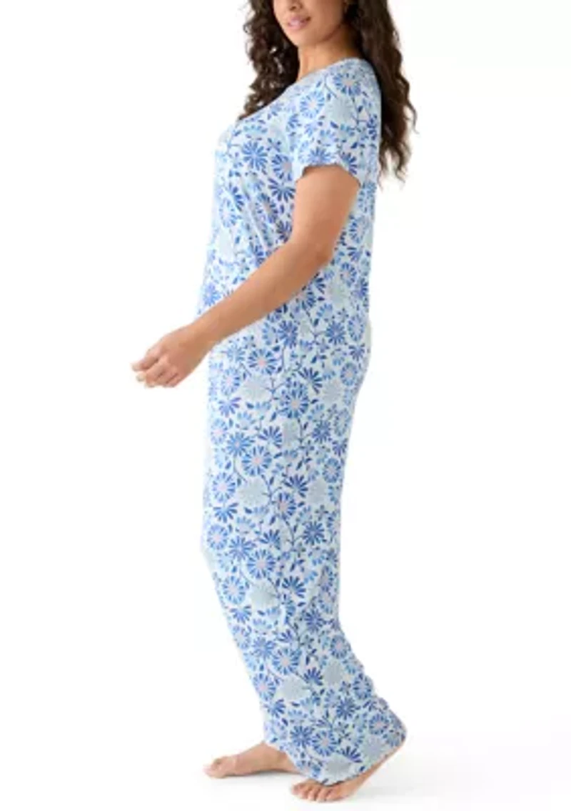 Plus Short Sleeve Knit Pants