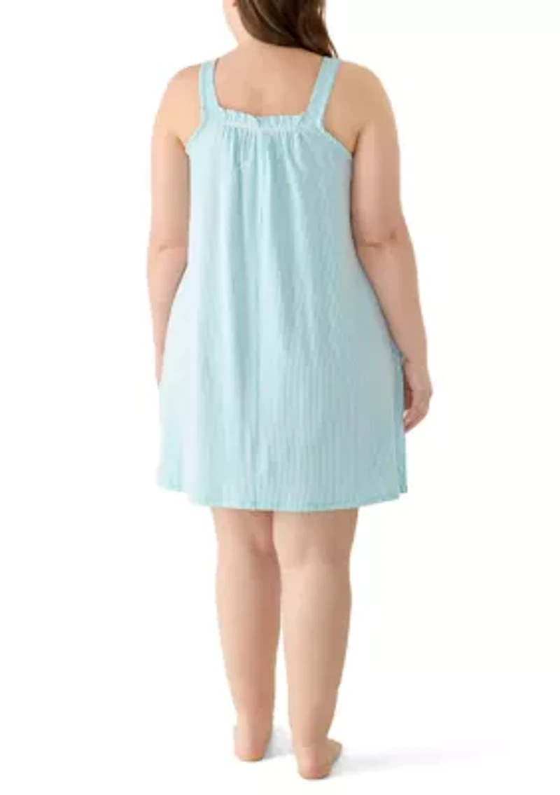 Plus Sleeveless Bow Nightgown