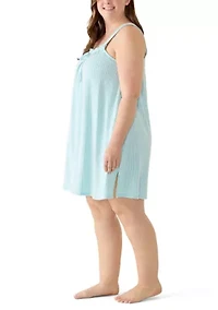 Plus Sleeveless Bow Nightgown