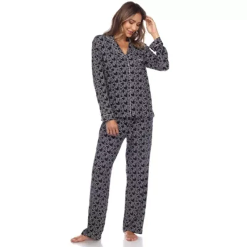 Women's Long Sleeve Heart Print Pajama Set
