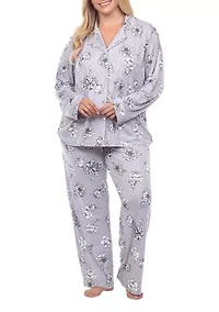 Plus Long Sleeve Floral Pajama Set