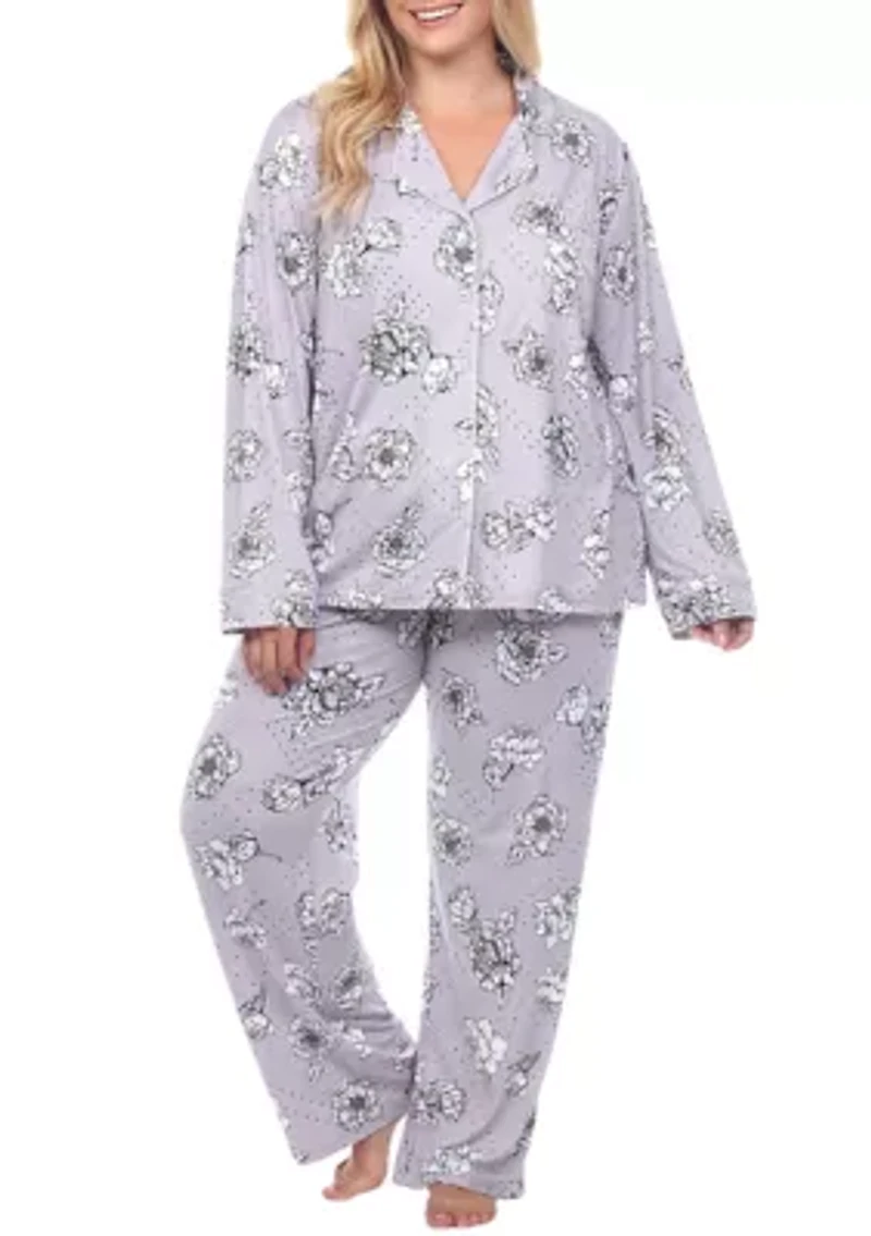 Plus Long Sleeve Floral Pajama Set