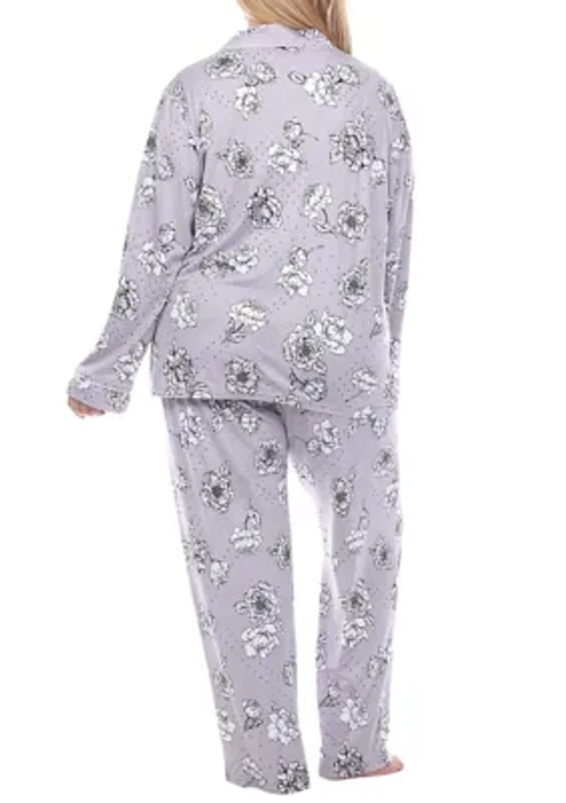 Plus Long Sleeve Floral Pajama Set