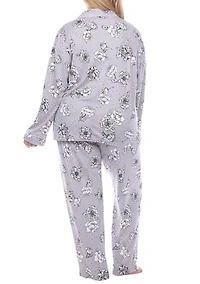 Plus Long Sleeve Floral Pajama Set