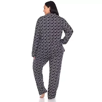 Plus Long Sleeve Heart Print Pajama Set