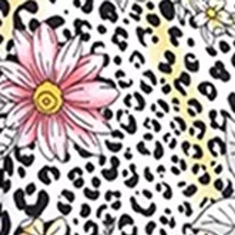 Plus Short Sleeve & Pants Tropical Pajama Set