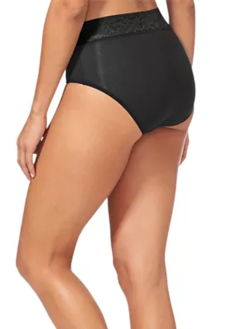 Lace Waist High Rise Brief Panty