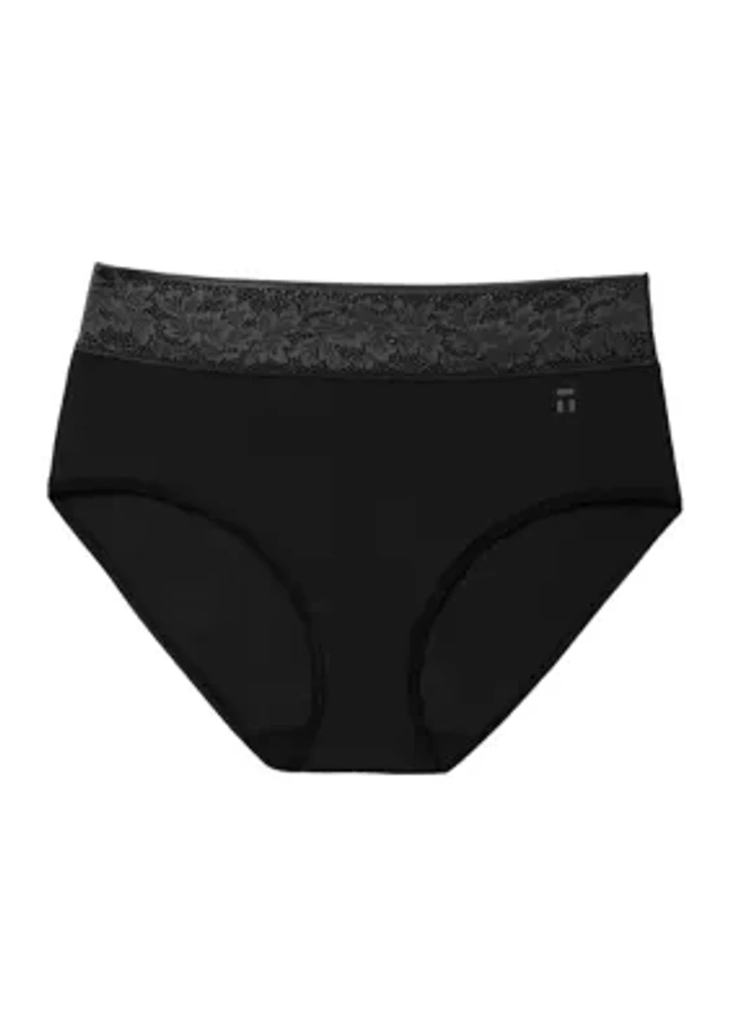 Lace Waist High Rise Brief Panty