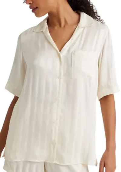 Jacquard Satin Short Sleeve PJ Set