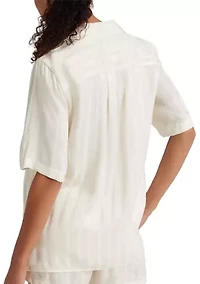 Jacquard Satin Short Sleeve PJ Set