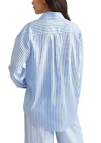 Women's Long Sleeve Button Front Sleep Shirt