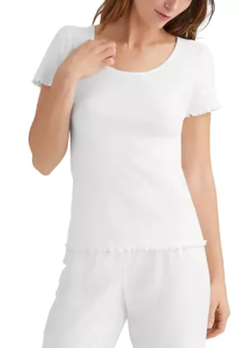 Pointelle Short Sleeve Shirt