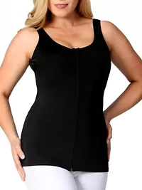 Scoop Neck Front Zip Tank Top