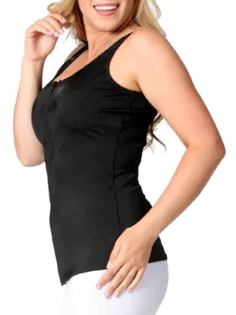 Scoop Neck Front Zip Tank Top