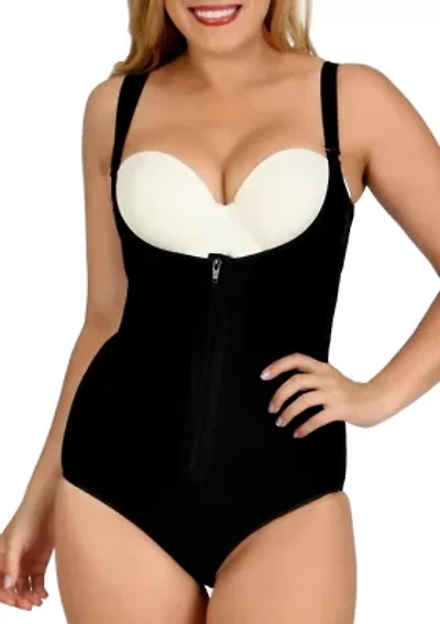 Undebust Front Zip Bodysuit