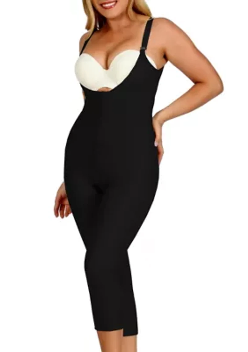 Zip Front Capri length Bodysuit