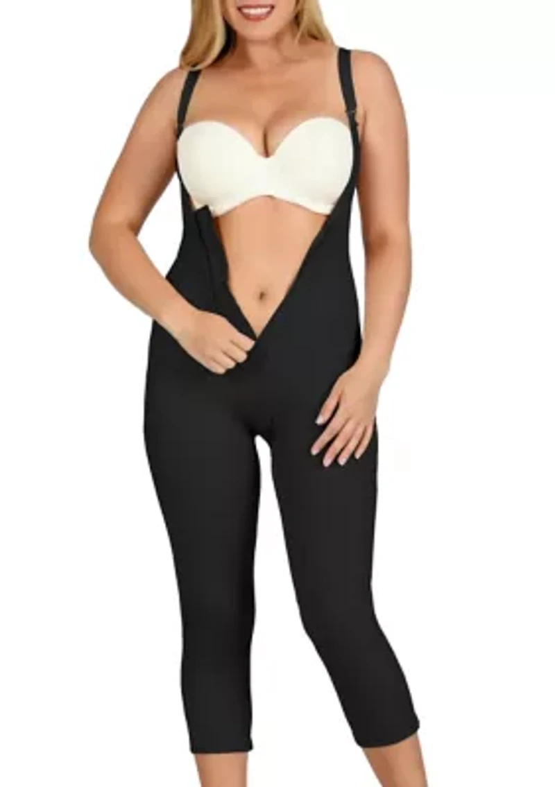 Zip Front Capri length Bodysuit
