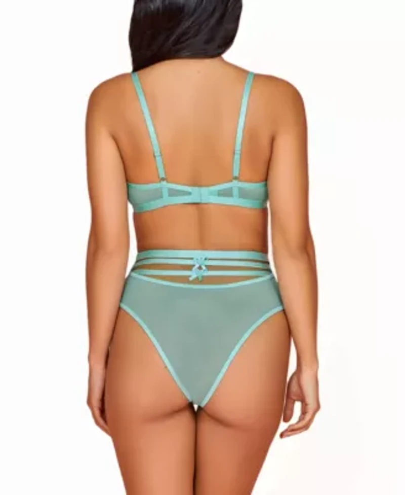 Gisele 2PC Mint Lace w/Satin Bows Bralette Set Intimates