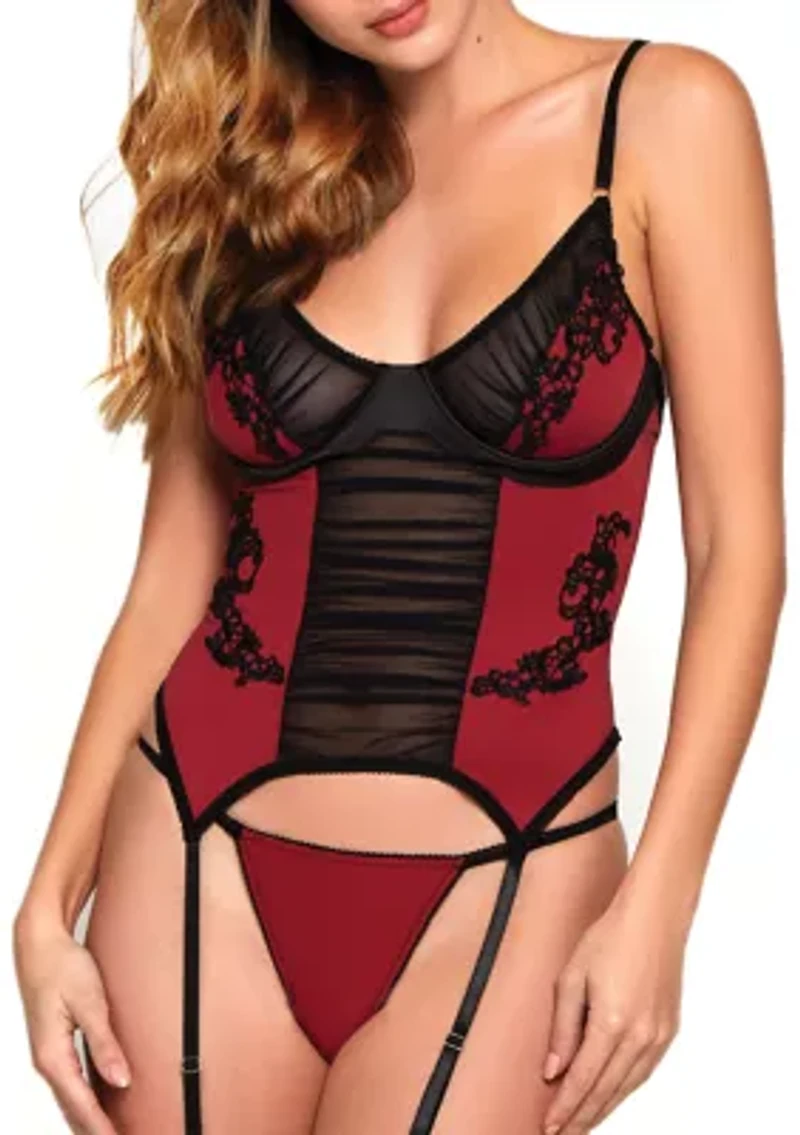 2-Piece Mesh & Micro Bustier Set