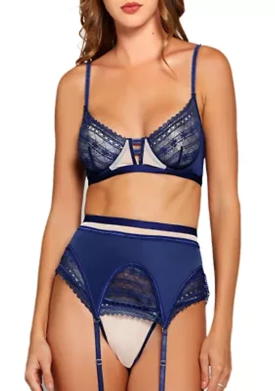 Laura 2-Piece Lace and Mesh Bra Set