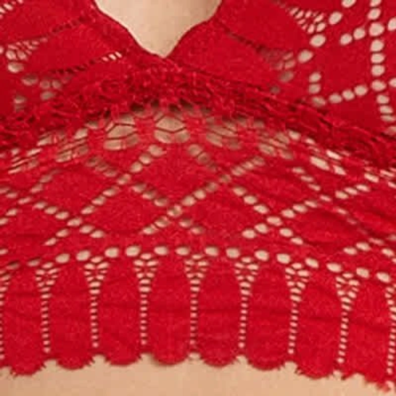 Plus 2PC Soft Cup Lace Bralette Lingerie Set