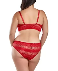 Plus 2PC Soft Cup Lace Bralette Lingerie Set