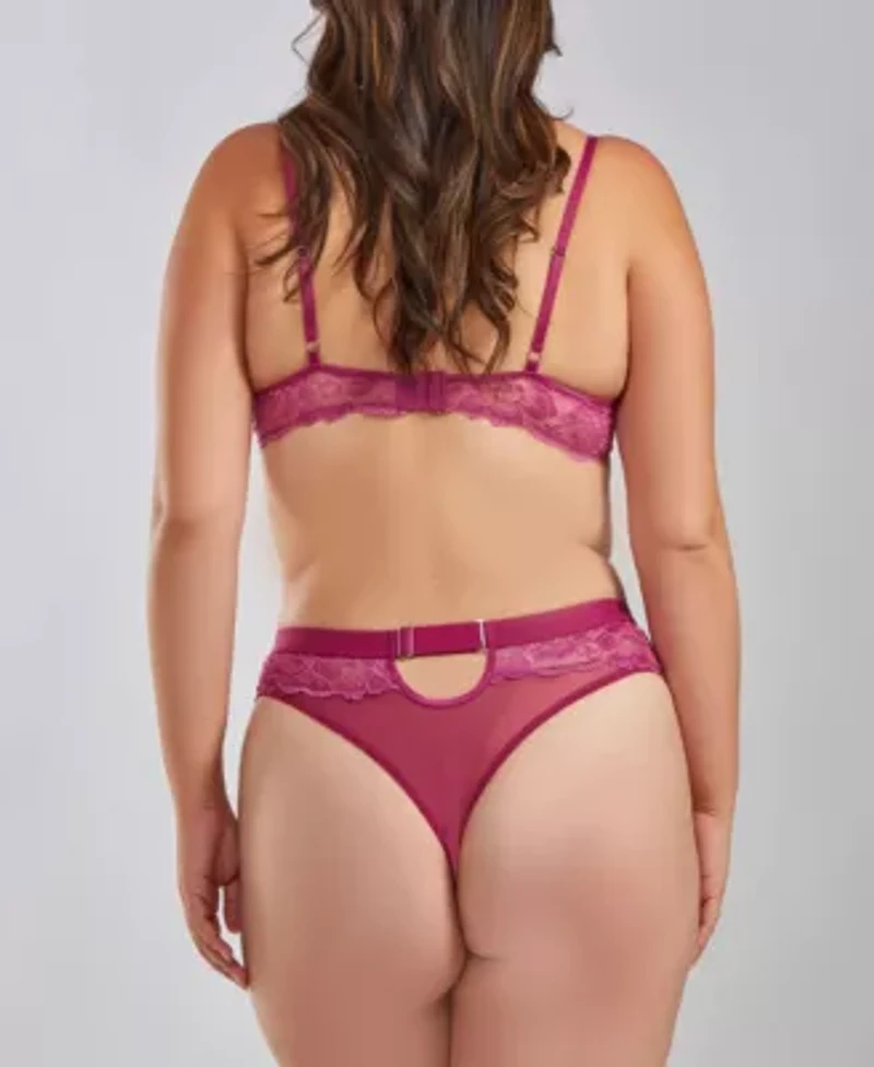 Evie Plus Underwire Stretch Lace Bralet and Panty Set