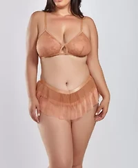 Beatrice Plus 2PC Lace & Pleat Mesh Bra Set