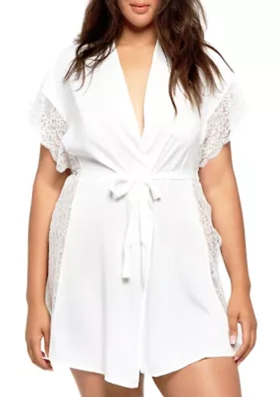 Plus Sherry Lace High Slit Robe
