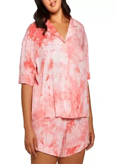 Plus Lola Tie-Dye Rayon Pajama Shorts Set