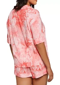 Plus Lola Tie-Dye Rayon Pajama Shorts Set
