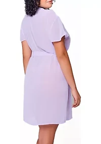 justine Plus  Sheer Chiffon and Lace Robe