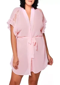 Marley Plus Chiffon and Lace Sheer Robe